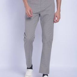 Men Slim Fit Trousers with Flat Front Button Closure-picture-12