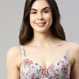 Floral Print Non-Padded T-Shirt Bra-38