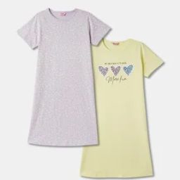 Girls Pack of 2 Printed Cotton Nightshirts-picture-23