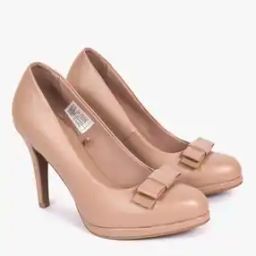 Round-Toe Stiletto Pumps with Bow Accent-image-45