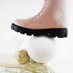 Women Round-Toe Boots with Lace Fastening-image-12