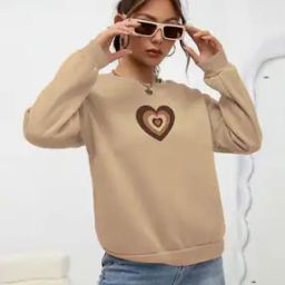 Women Loose Fit Graphic Print Sweatshirt-image-7