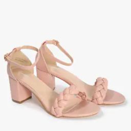 Chunky Heeled Slip-On Sandals with Ankle Loop-image-88