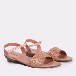 Women Croc-Embossed Slip-On Flat Sandals-image-3