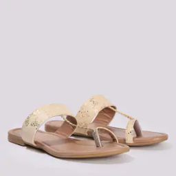 Women Reptilian Print Toe-Ring Flat Sandals-image-72