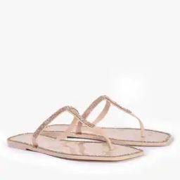 Embellished T-Strap Flat Sandals-picture-6