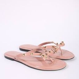 Embellished Thong-Strap Flat Sandals-image-41