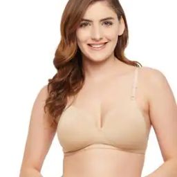 Women Solid Padded Full Cup Wirefree T-shirt Bra-image-2