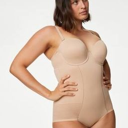 Women Striped Firm Control Sheer Bodysuit-image-23