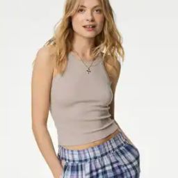 Cotton Rich Ribbed Lounge Crop Top-picture-46