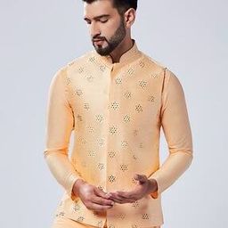 Men Regular Fit Embellished Nehru Jacket-80
