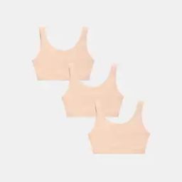 Pack of 3 Girls Ribbed Non-Wired Sports Bras-picture-13