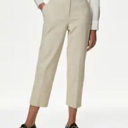 marks & spencer Women Slim Fit Flat-Front Trousers-picture-45