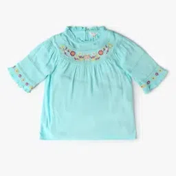 Girls Floral Embroidered Regular Fit Top-image-62