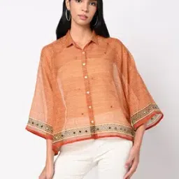 Printed Cotton Kota Top with Mirror Embroidery-image-13