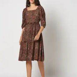 Floral Print Fit & Flare Dress-image-50