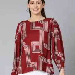 Women Geometric Print Relaxed Fit Top-20