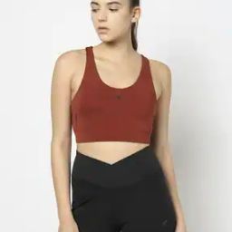 Women Lightly Padded Sports Bra with Strappy Back-picture-48