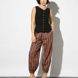 Striped Pants with Afagan Hem-image-77