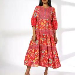Women Floral Print Tiered Dress-image-25