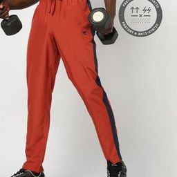 Men Straight Track Pants with Side Panel-image-70