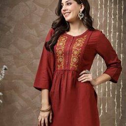 Women Embroidered Straight Tunic-image-30