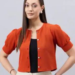 Women Regular Fit Round-Neck Shrug-50