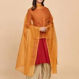 fabindia Checked Dupatta with Interlock Hem-picture-15