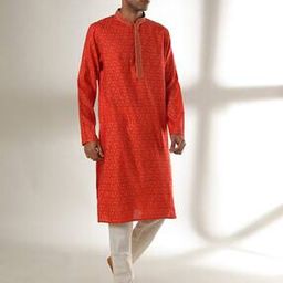 Printed Slim Fit Kurta-image-2