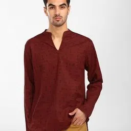 Printed Kurta with Mandarin Collar-image-4