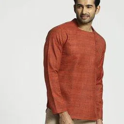 Striped Short Kurta with Button Placket-image-12