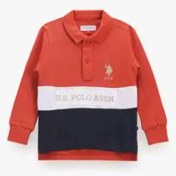Boys Colourblock Regular Fit Cotton Polo T-Shirt-image-6