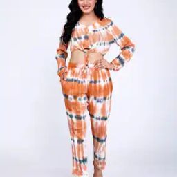 Women Tie & Dye Crop Top & Pants Co-Ord Sets-image-37