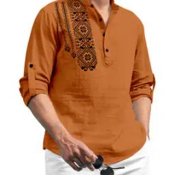Men Mandarin Collar Printed Short Kurta-picture-18