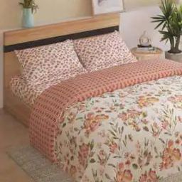 Floral Print Cotton Double Bedding Set-39