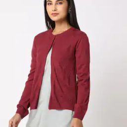 Geometric-Knit Front-Open Shrug-6