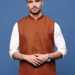 Men Slim Fit Nehru jacket with Mandarin Collar-image-65