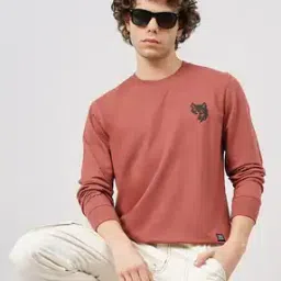 Men Graphic Print Slim Fit Crew-Neck Sweatshirt-image-59