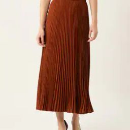 Pleated Flared Skirt with Elasticated Waistband-image-16