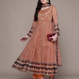 Women Jharna Embroidered Anarkali Kurta with Palazzo & Dupatta-image-7