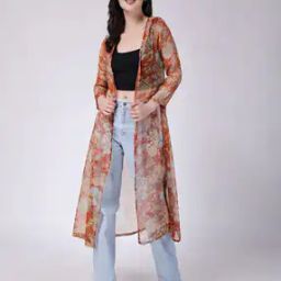 Floral Print Front-Open Shrug-7