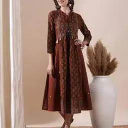 Women Printed A-Line Dress-image-2