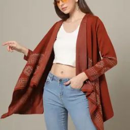 Women Intarsia-Knit Relaxed Fit Waterfall Shrug-6