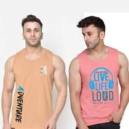 slowloris Men Pack of 2 Typographic Print Vests-picture-15