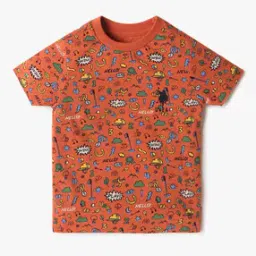 Boys Printed Regular Fit Crew-Neck T-Shirt-image-57