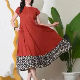 Women Fit & Flare Dress with Floral Print Border-image-22