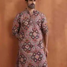 Men Regular Fit Short Kurta with Mandarin Collar-16