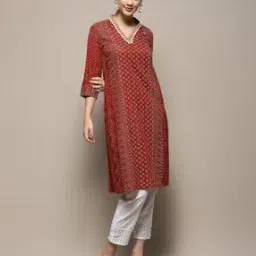 Women Floral Print Straight Kurta-image-30