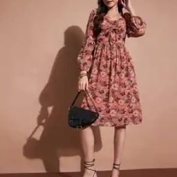 Floral Print Fit & Flare Dress-image-73