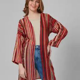 Striped Front Open Shrug-19